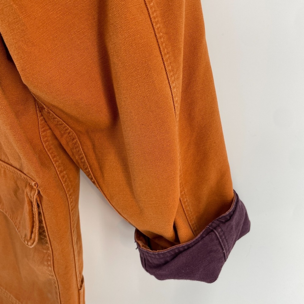 Vintage Barn Coat Chore Jacket Women XL Canvas Corduroy Collar Reversible Preppy - Picture 15 of 16